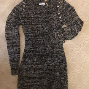 Allison Brittney Mini Light Sweater Stud Dress S